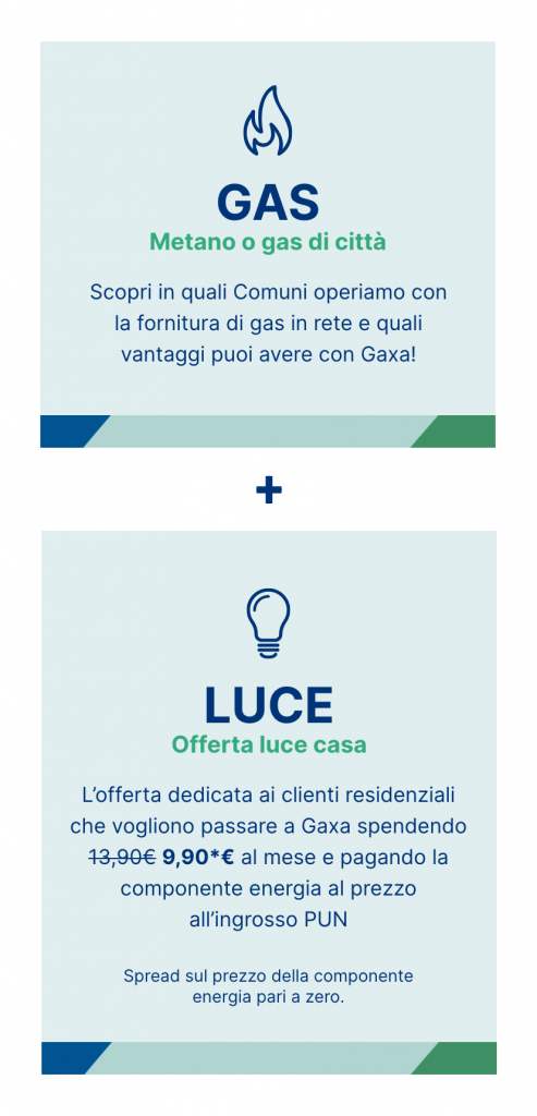 gas-luce-info-rev-mobile GAS Metano o gas di cittĆ - Scopri in quali Comuni operiamo con la fornitura di gas in rete e quali vantaggi puoi avere con Gaxa! - LUCE - Offerta luce casa - Lāofferta dedicata ai clienti residenziali che vogliono passare a Gaxa spendendo 9,90*⬠al mese e pagando la componente energia al prezzo allāingrosso PUN. Spread sul prezzo della componente energia pari a zero.
