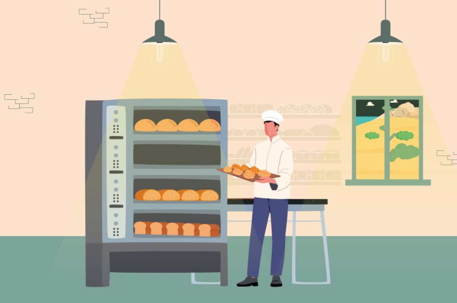 pmi_hero@2x Illustrazione di un panettiere